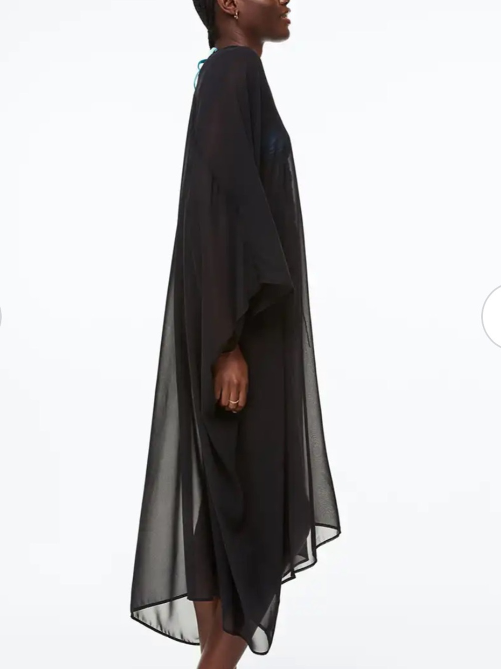 H&M black Beach cover up small Sheer
